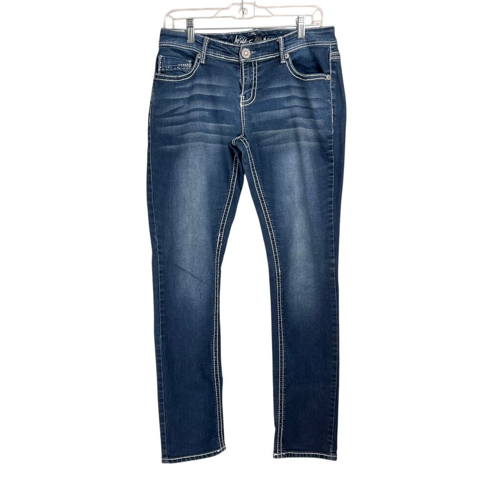 Ariya Jeans Junior Size 13 30"x31" Maui Mid-Rise Skinny Leg Stretch Dark Denim